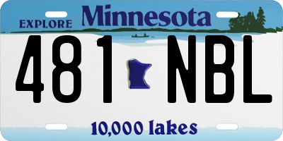 MN license plate 481NBL