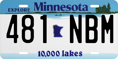 MN license plate 481NBM