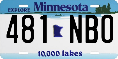 MN license plate 481NBO