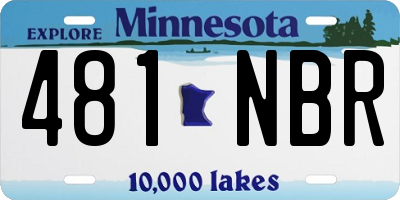 MN license plate 481NBR