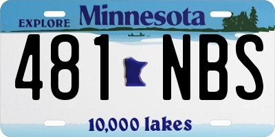MN license plate 481NBS