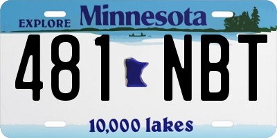 MN license plate 481NBT
