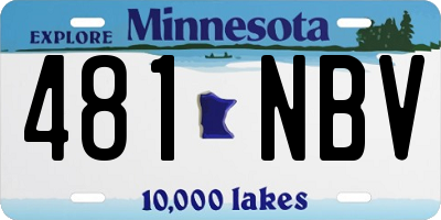 MN license plate 481NBV