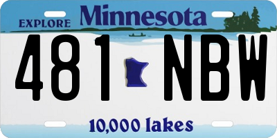 MN license plate 481NBW