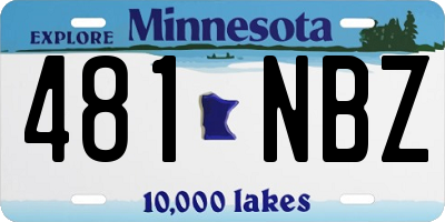 MN license plate 481NBZ