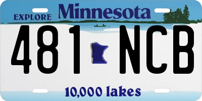 MN license plate 481NCB