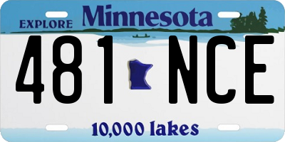 MN license plate 481NCE