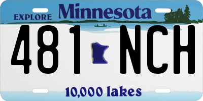 MN license plate 481NCH