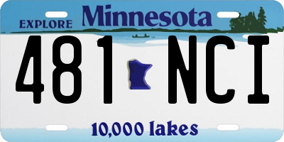 MN license plate 481NCI