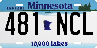 MN license plate 481NCL