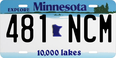 MN license plate 481NCM