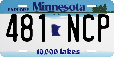 MN license plate 481NCP