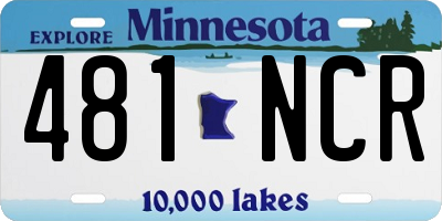 MN license plate 481NCR