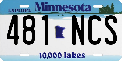 MN license plate 481NCS