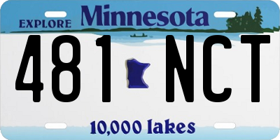 MN license plate 481NCT