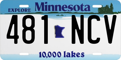 MN license plate 481NCV