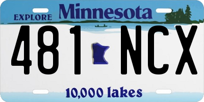 MN license plate 481NCX