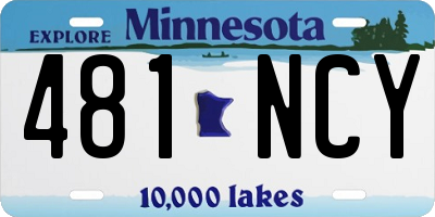 MN license plate 481NCY