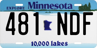 MN license plate 481NDF