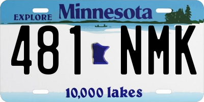 MN license plate 481NMK