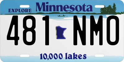 MN license plate 481NMO