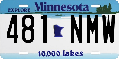 MN license plate 481NMW