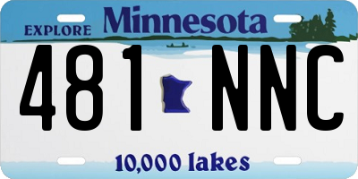 MN license plate 481NNC