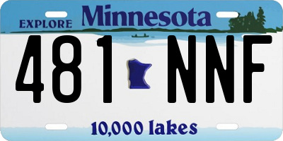 MN license plate 481NNF