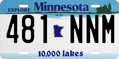 MN license plate 481NNM