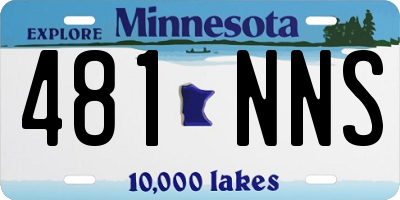 MN license plate 481NNS