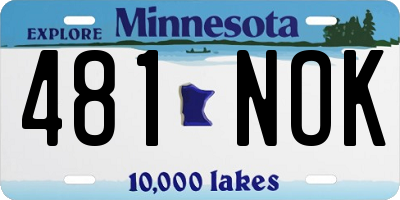 MN license plate 481NOK