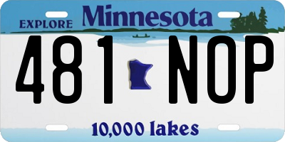 MN license plate 481NOP