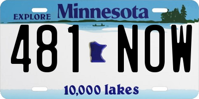 MN license plate 481NOW