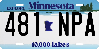 MN license plate 481NPA