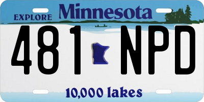 MN license plate 481NPD