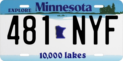 MN license plate 481NYF