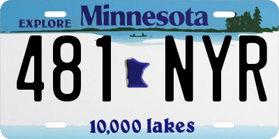 MN license plate 481NYR