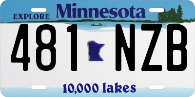 MN license plate 481NZB