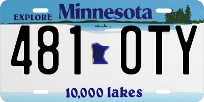 MN license plate 481OTY