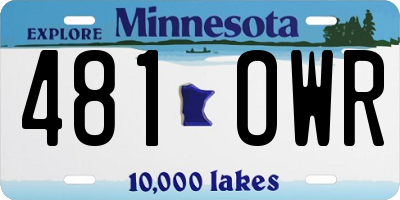 MN license plate 481OWR