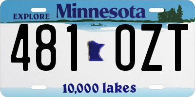 MN license plate 481OZT