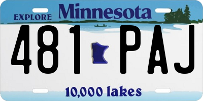 MN license plate 481PAJ