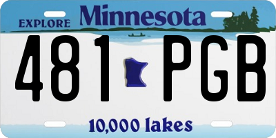 MN license plate 481PGB