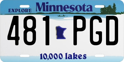 MN license plate 481PGD