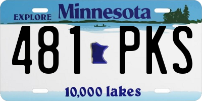 MN license plate 481PKS