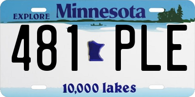 MN license plate 481PLE