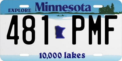 MN license plate 481PMF
