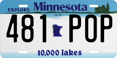 MN license plate 481POP