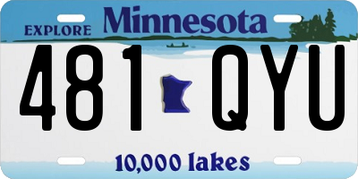 MN license plate 481QYU