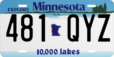 MN license plate 481QYZ